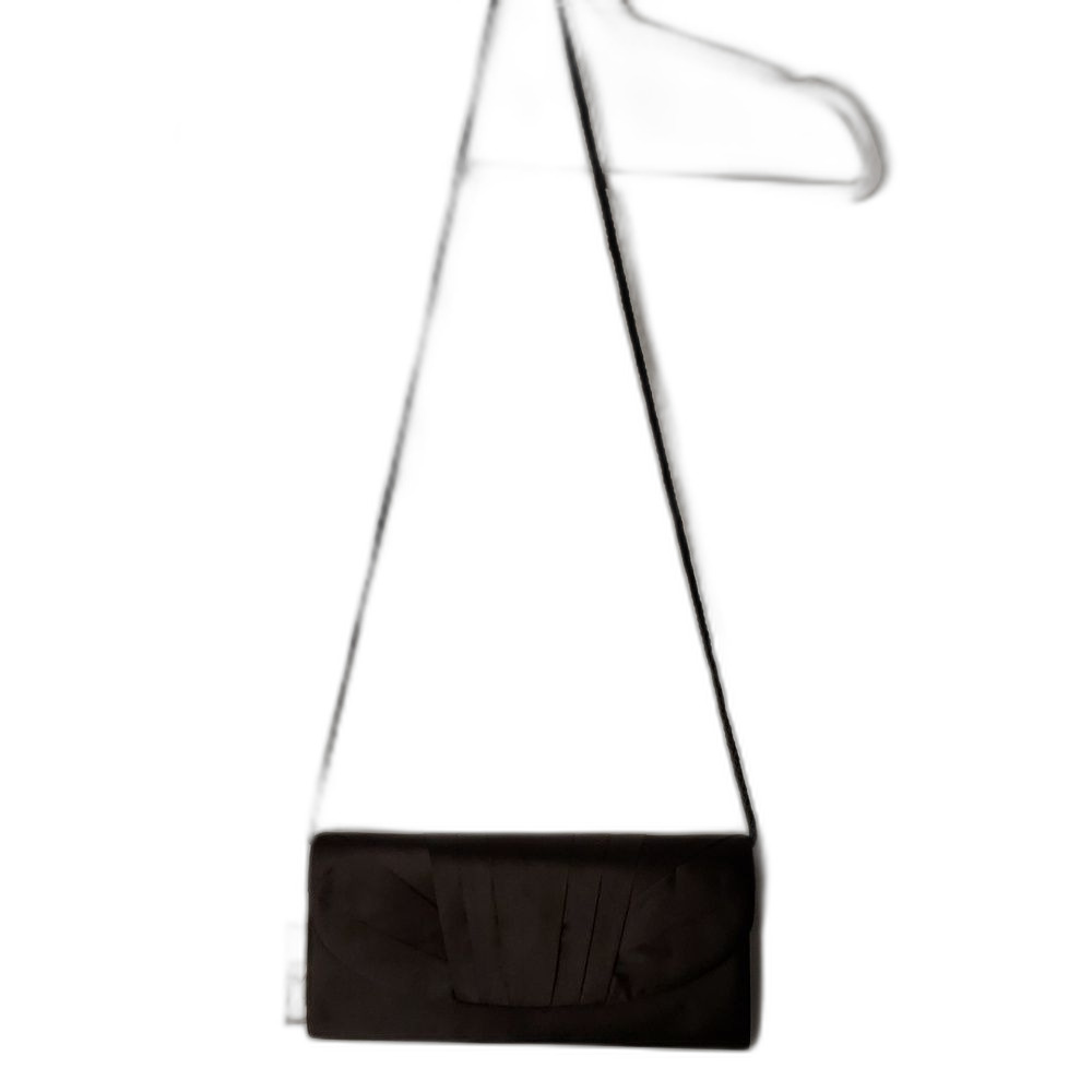Crossbody Bag by Jessica McClintock Angel Satin Black NWT